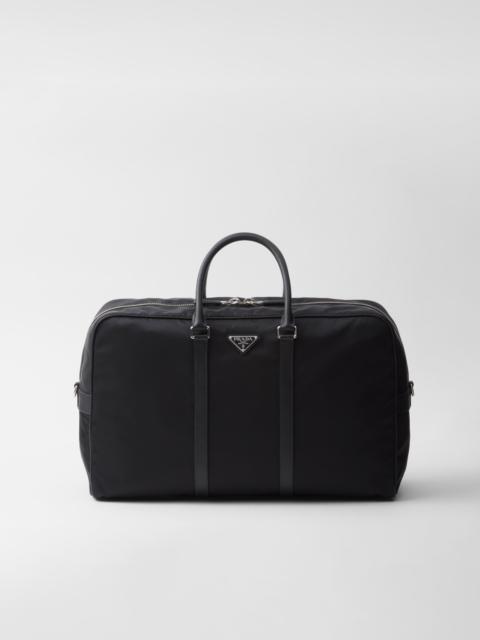 Re-Nylon and Saffiano leather duffel bag