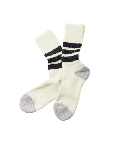 ROTOTO® R1255 Coarse Ribbed Old School Crew Socks Black