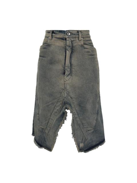 Rick Owens Slivered Skirt 14oz Hustler Slub Denim