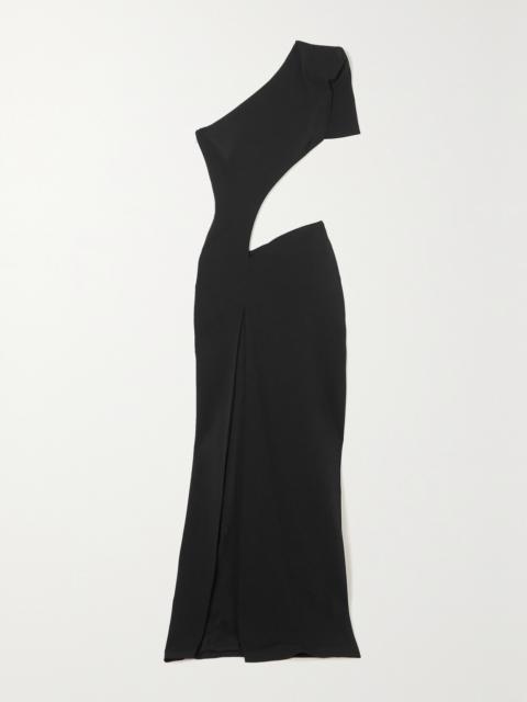 MÔNOT One-shoulder Cutout Crepe Gown