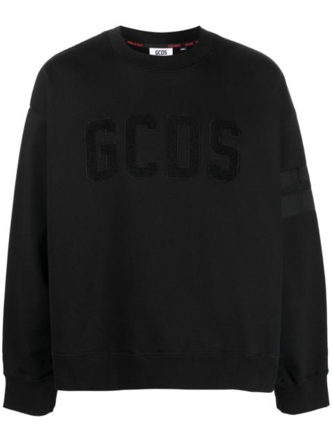 GCDS flocked-logo cotton sweatshirt
