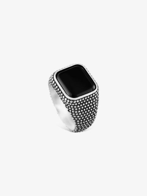 TOUS Aged silver and onyx Signet ring TOUS Man