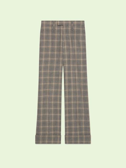 GUCCI Prince of Wales wool linen pants