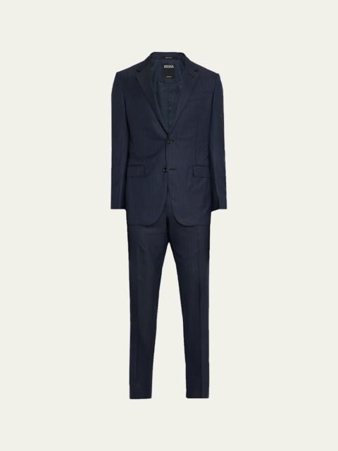 ZEGNA Men's Tonal Stripe Wool Two-Piece Suit