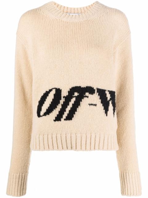 Off-White intarsia logo crew-neck jumper
