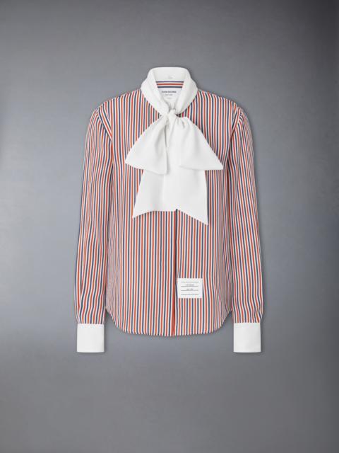 Thom Browne STRIPED SILK DETACHABLE COLLAR SHIRT