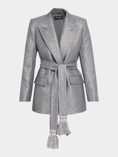 KOBI HALPERIN Trinity Belted Metallic Jacket