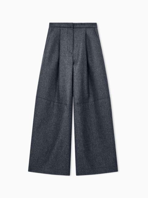 GIORGIO ARMANI WIDE-LEG TROUSERS IN BONDED WOOL AND CASHMERE FLANNEL