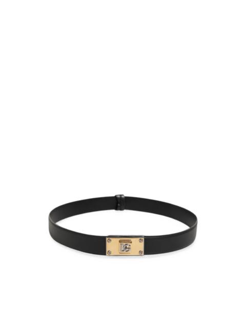 Dolce & Gabbana logo-plaque leather belt