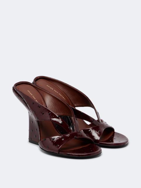 Dries Van Noten Patent leather wedge mules