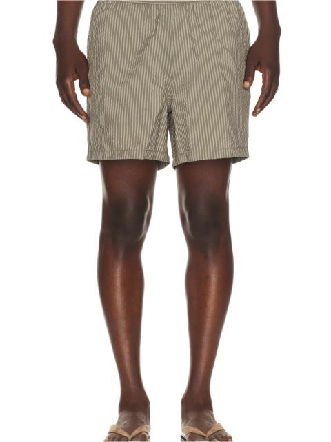 Bather Fossil Seersucker Swim Trunks