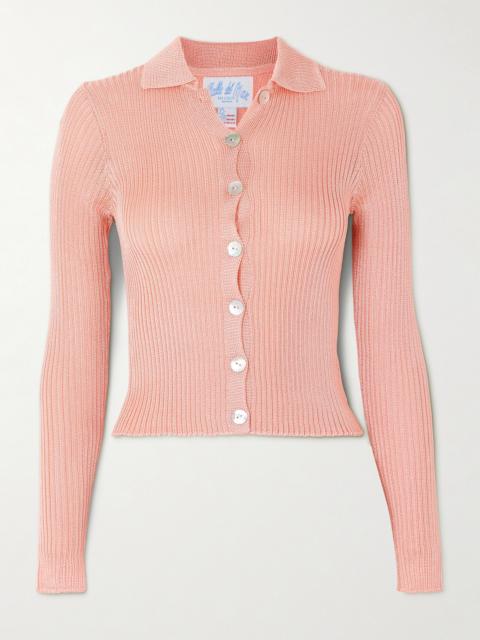 CALLE DEL MAR Ribbed-knit Cardigan