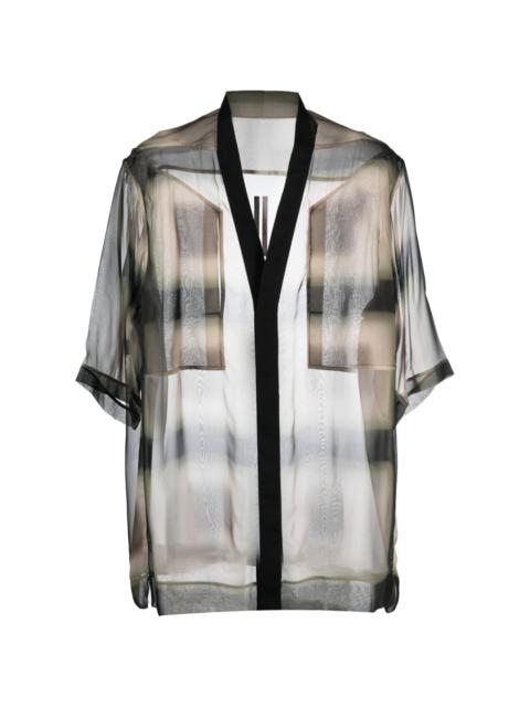 Rick Owens semi-sheer oversized silk shirt