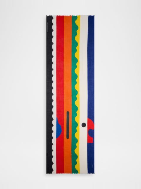 AKRIS Paravent-Print Cashmere Scarf