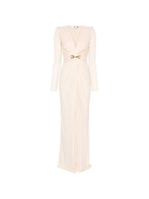 ELISABETTA FRANCHI long-sleeve V-neck maxi dress