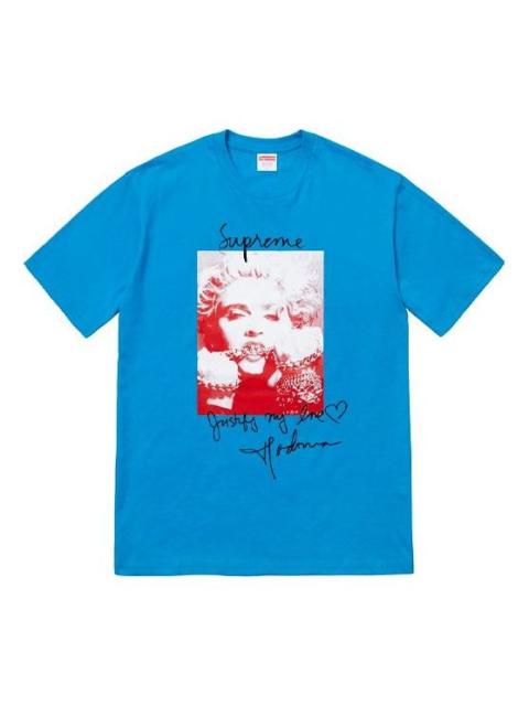 Supreme Supreme FW18 Madonna Tee Bright Blue Printing Short Sleeve Unisex SUP-FW18-006