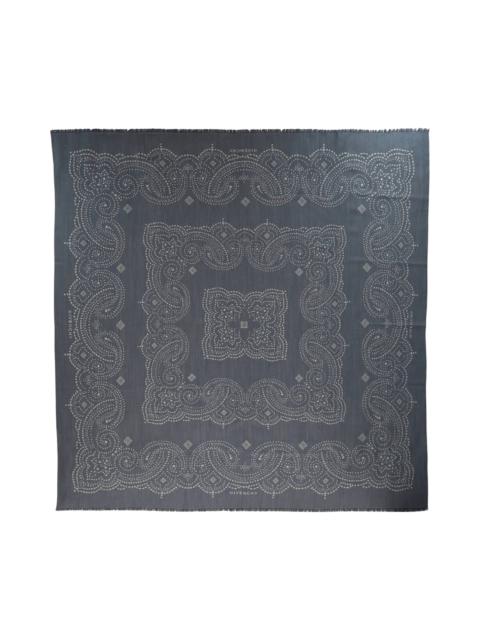 Givenchy Bandana Pattern Woven Shawl 'Steel/Blue'