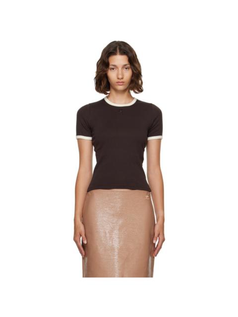 courrèges Brown Signature Contrast T-shirt