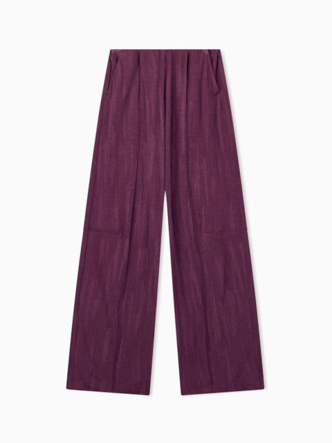 GIORGIO ARMANI TROUSER WIDE-LEG IN JACQUARD JERSEY WITH ELASTIC WAISTBAND
