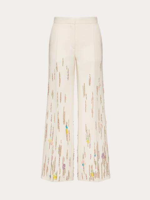 Valentino Embroidered Crepe Couture Pants