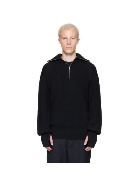 RIER Black Halfzip Utility Sweater