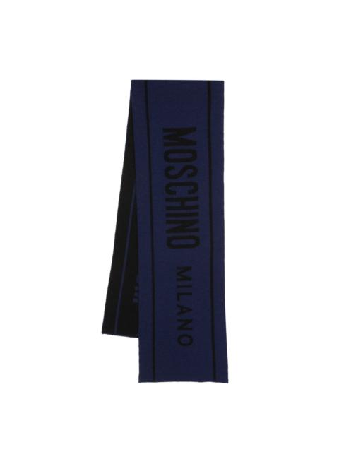 Moschino intarsia-logo wool scarf