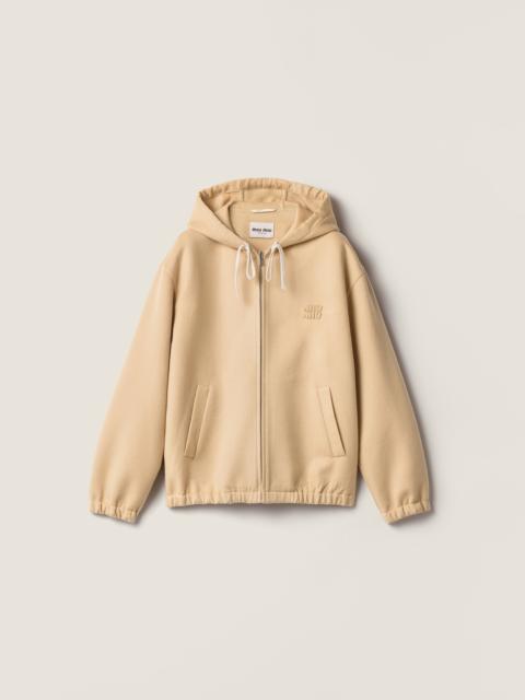 Miu Miu Double cashmere and wool hoodie jacket