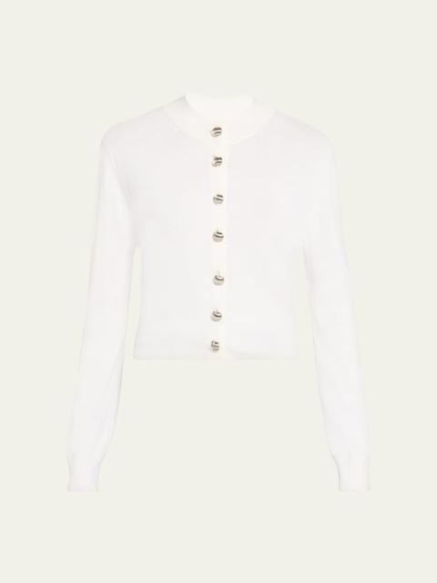 BRANDON MAXWELL Aubrey Crewneck Cardigan