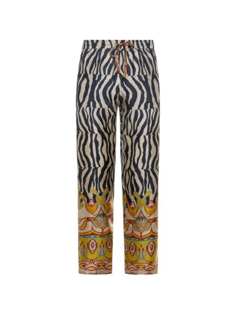Pierre-Louis Mascia Aloe zebra-print trousers