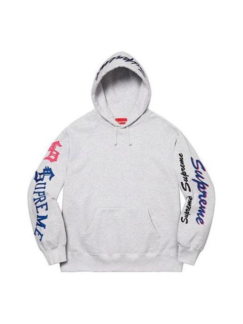 Supreme Multi Logo Hooded Sweatshirt 'Grey Red Black' SUP-FW21-119