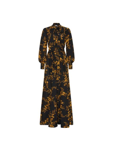 REBECCA VALLANCE Gilded Floral Long Sleeve Maxi Dress
