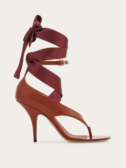 FERRAGAMO Heeled sandal with ribbon