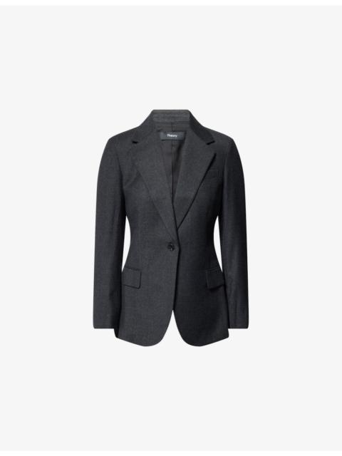 Theory Lynnia Notch-Lapels Wool Blazer
