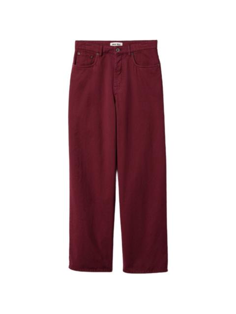 Miu Miu logo-embroidered jeans