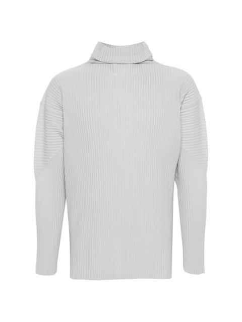 fully-pleated long-sleeve sweatshirt