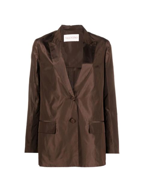 Valentino crinkled-effect single-breasted silk blazer