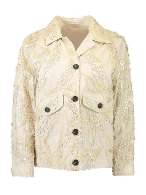 Brunello Cucinelli Halo Deconstructed Embroidered Jacket