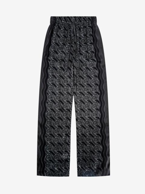 Black Heart Monogram Pyjama Silk Trousers
