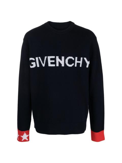 Givenchy logo-intarsia wool jumper