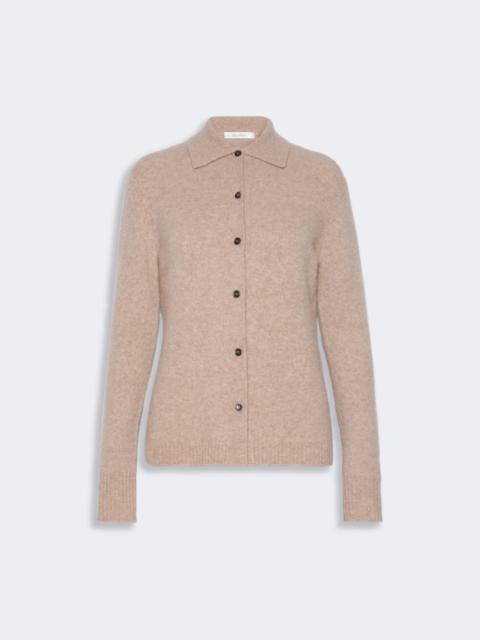 Max Mara DURANTE Cashmere yarn shirt-cut cardigan - SAND