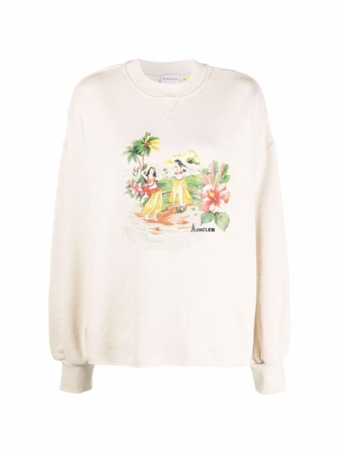 Palm Angels x Moncler tropical-print sweatshirt