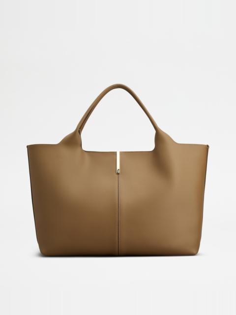 Tod's SHOPPING BAG IN LEATHER MEDIUM - BROWN