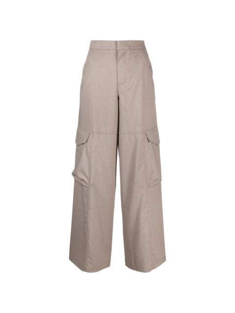 GCDS wide-leg cargo trousers