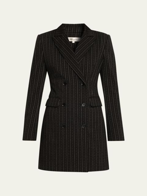 DIANE VON FURSTENBERG Virginia Double-Breasted Pinstripe Jacket