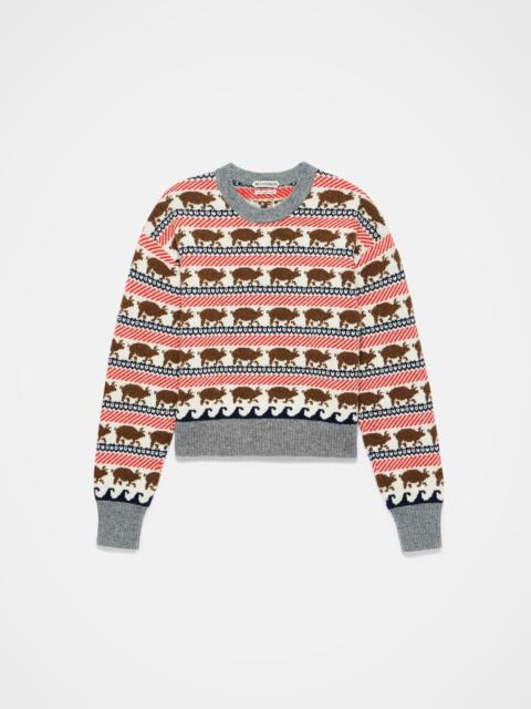 FAIRISLE 'PIG' JUMPER IN RED