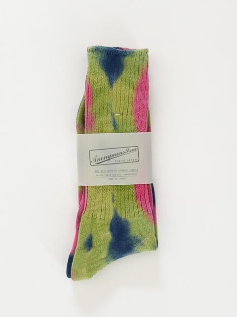 Nigel Cabourn Anonymous Ism Tie Dye Crew in Pink