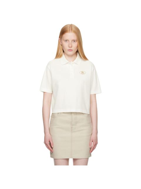 White Cropped Cotton Polo