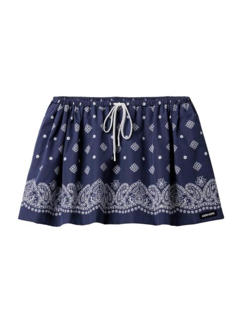 Miu Miu Women's Bandana Print Poplin Miniskirt - Blue