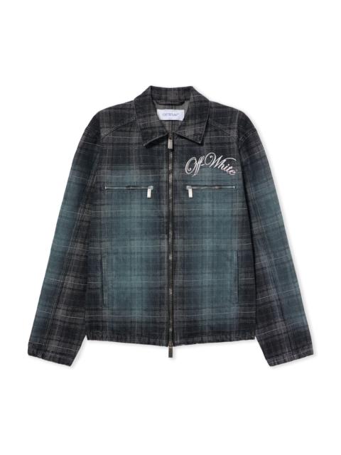 Off-White Check Jacquard Skate Coach Denim Jacket