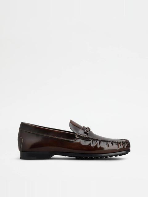 Tod's LOAFERS IN CALFSKIN LEATHER - BROWN